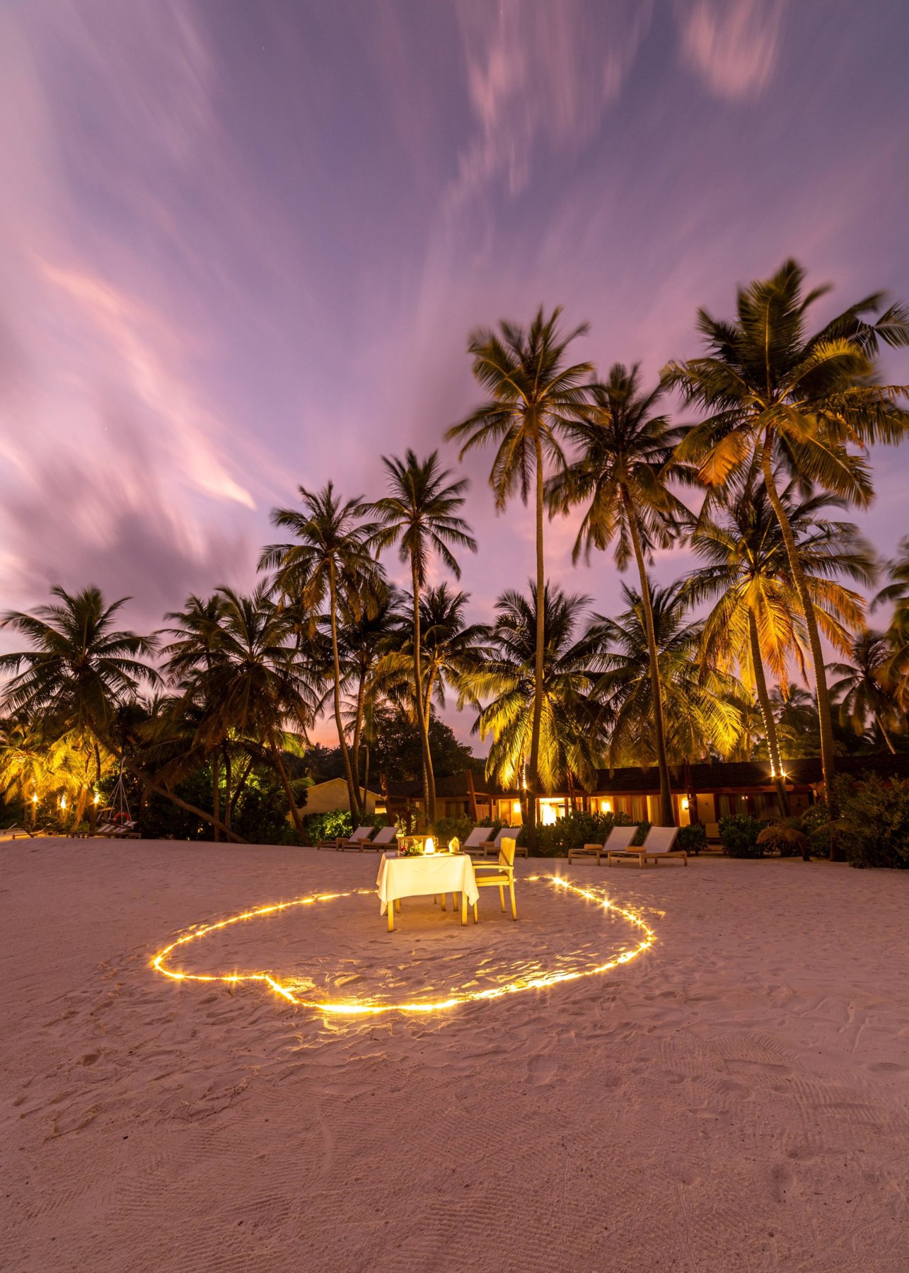 A beach table for dinner under the stars