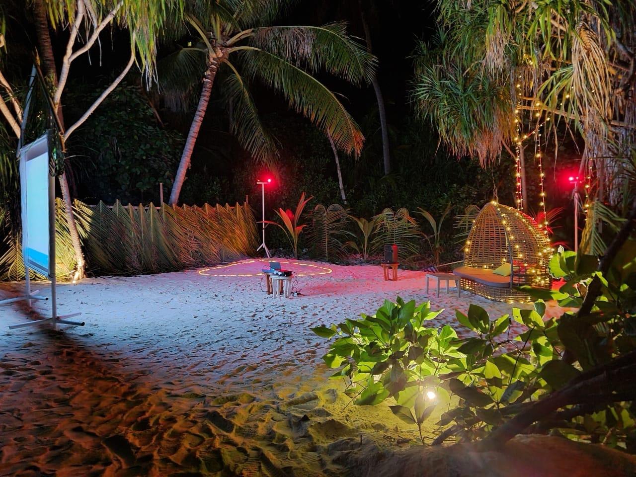 Beach Cinema at Fiyavalhu Maldives